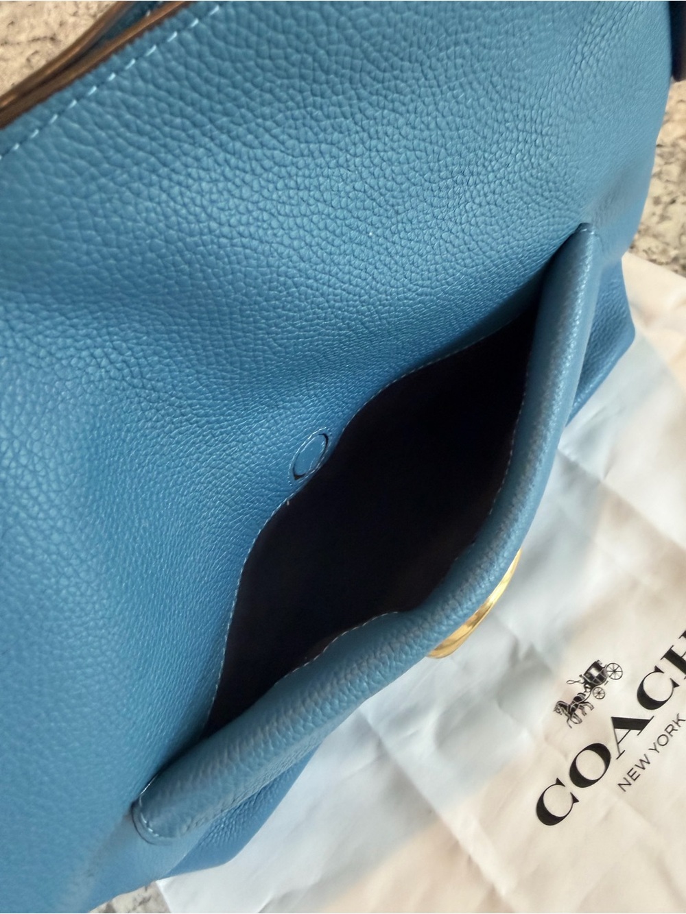 Coach Tabby Hobo Bag - Lake Blue Polished Pebbled Leather (Style 78207) EUC - Picture 12 of 14
